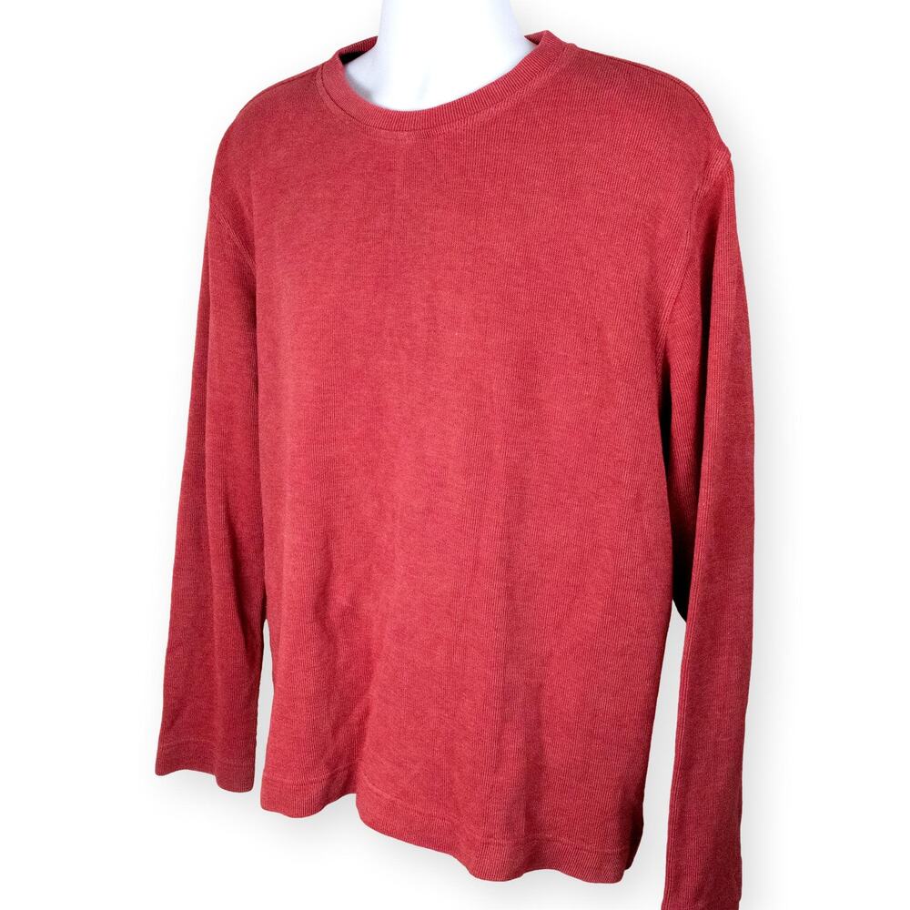 GAP Mens Red Ribbed Thermal Relaxed Top XL